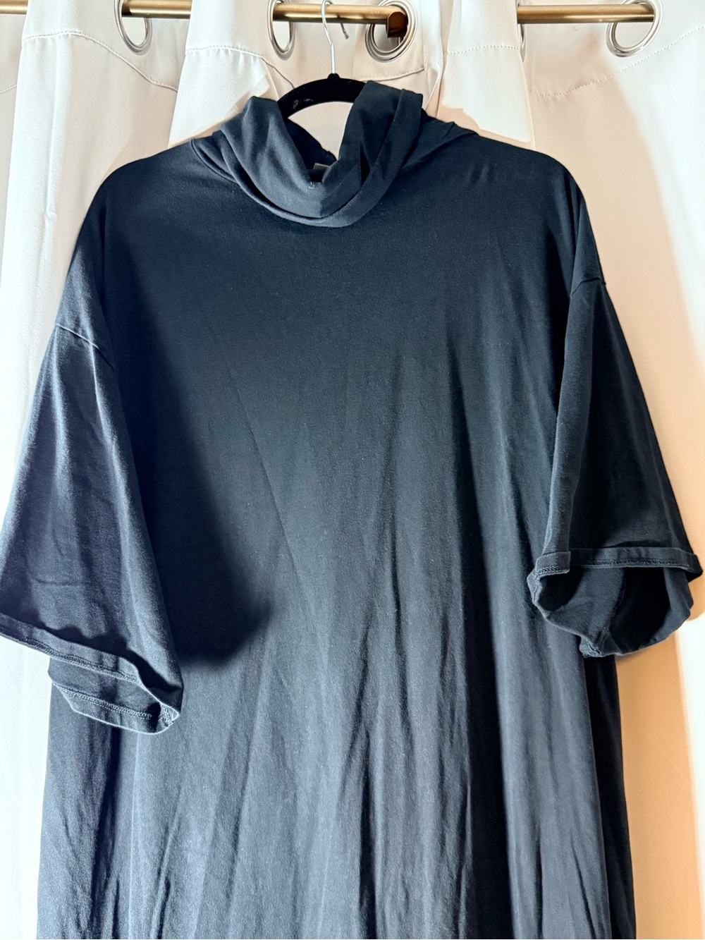 ASOS Black Hooded Tee with Contrast Silver Tag
